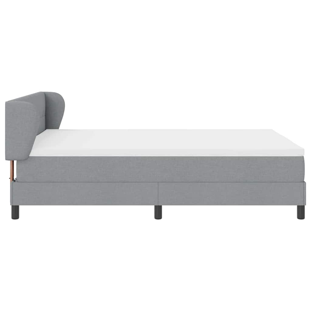 Boxspringbett mit Matratze Hellgrau 140 x 200 cm Stoff
