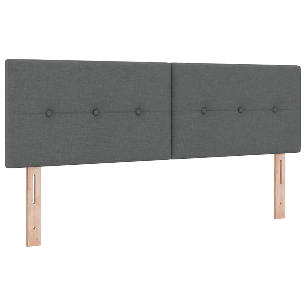 Boxspringbett mit Kopfteil Dunkelgrau 140 x 200 cm Stoff