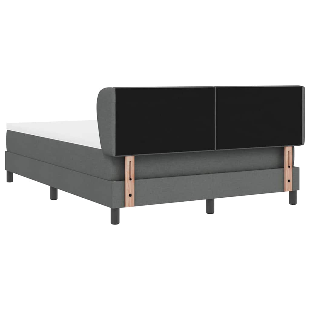 Boxspringbett mit Kopfteil Dunkelgrau 140 x 200 cm Stoff