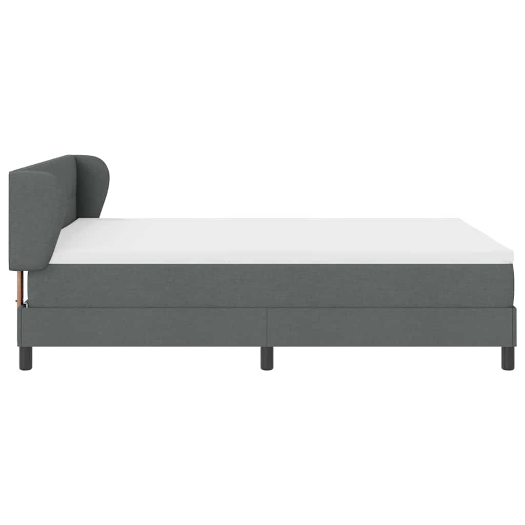 Boxspringbett mit Kopfteil Dunkelgrau 140 x 200 cm Stoff