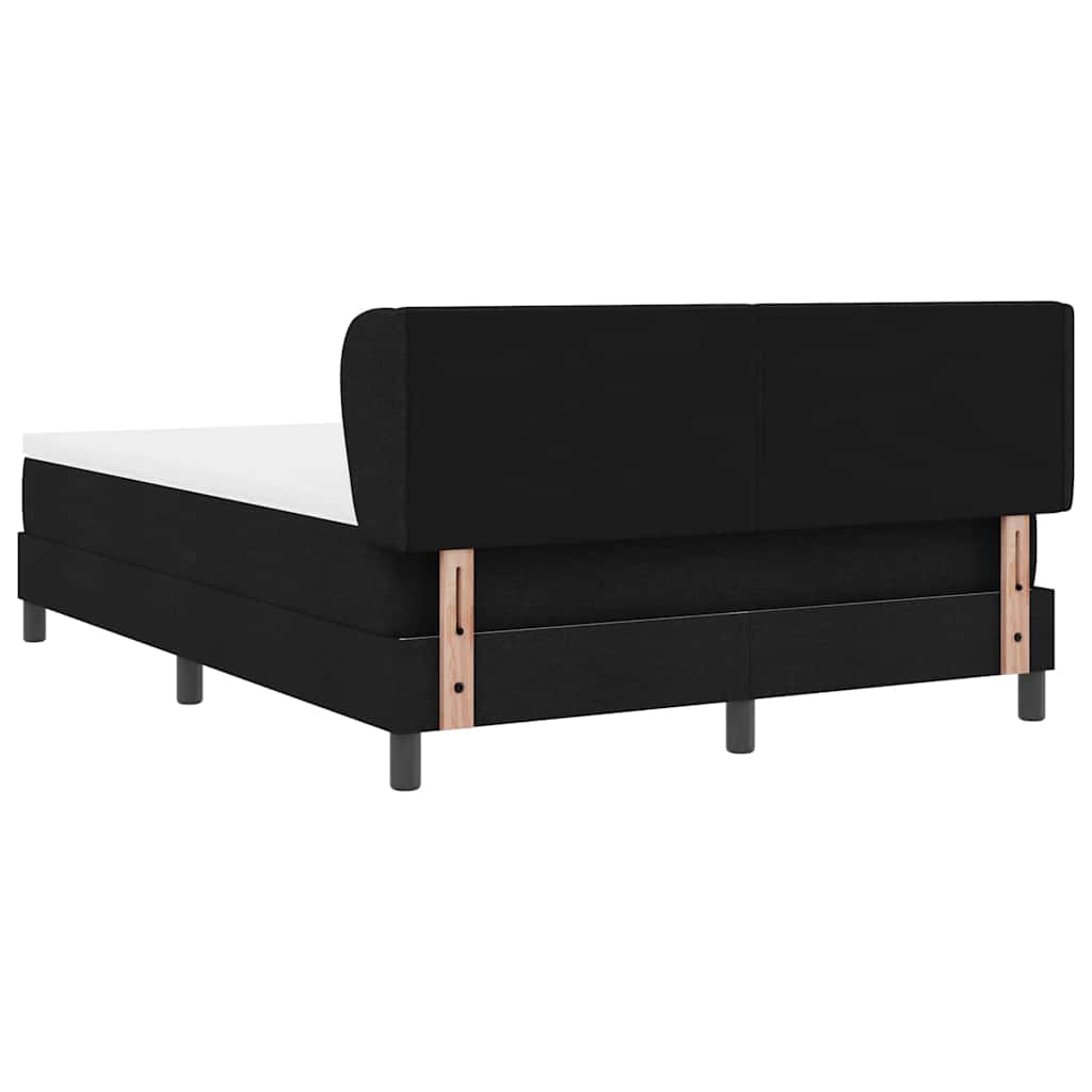 Boxspringbett mit Kopfteil Schwarz 140 x 200 cm Stoff