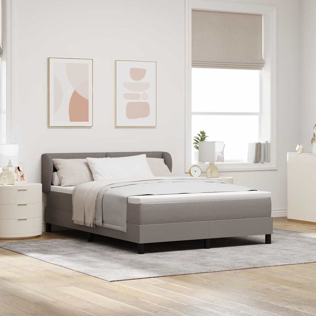 Boxspringbett mit Kopfteil Taupe 160 x 200 cm Stoff