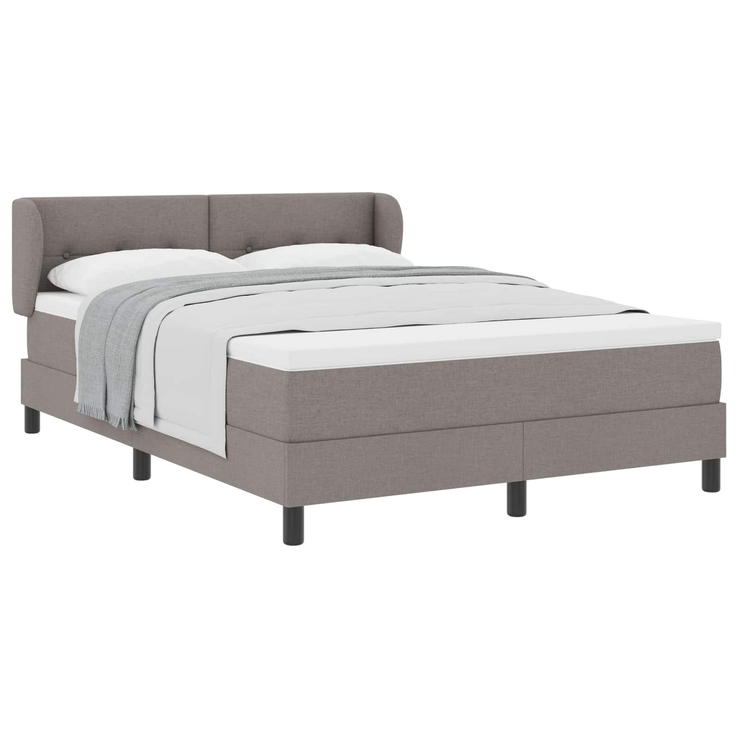 Boxspringbett mit Kopfteil Taupe 160 x 200 cm Stoff