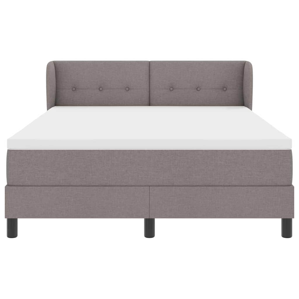 Boxspringbett mit Kopfteil Taupe 160 x 200 cm Stoff