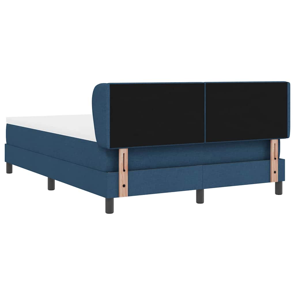 Boxspringbett mit Kopfteil Blau 160 x 200 cm Stoff