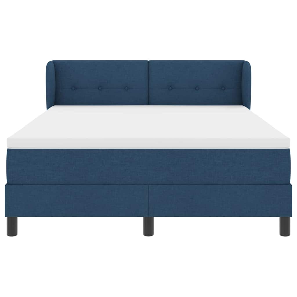 Boxspringbett mit Kopfteil Blau 160 x 200 cm Stoff