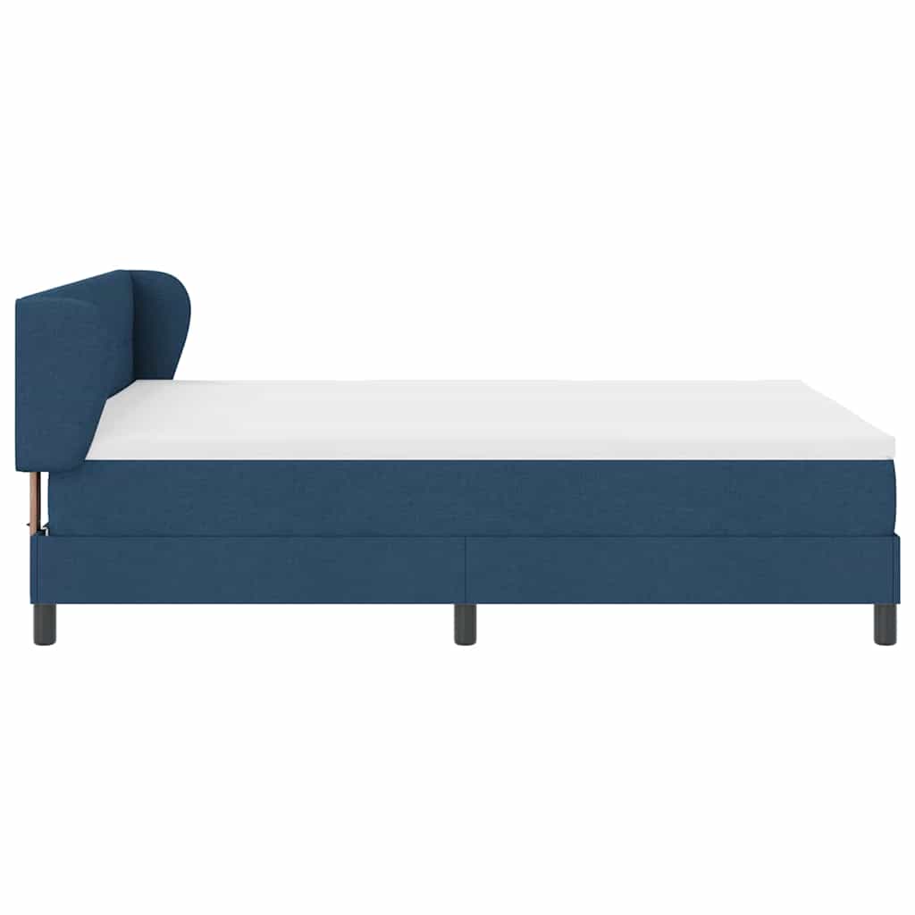 Boxspringbett mit Kopfteil Blau 160 x 200 cm Stoff