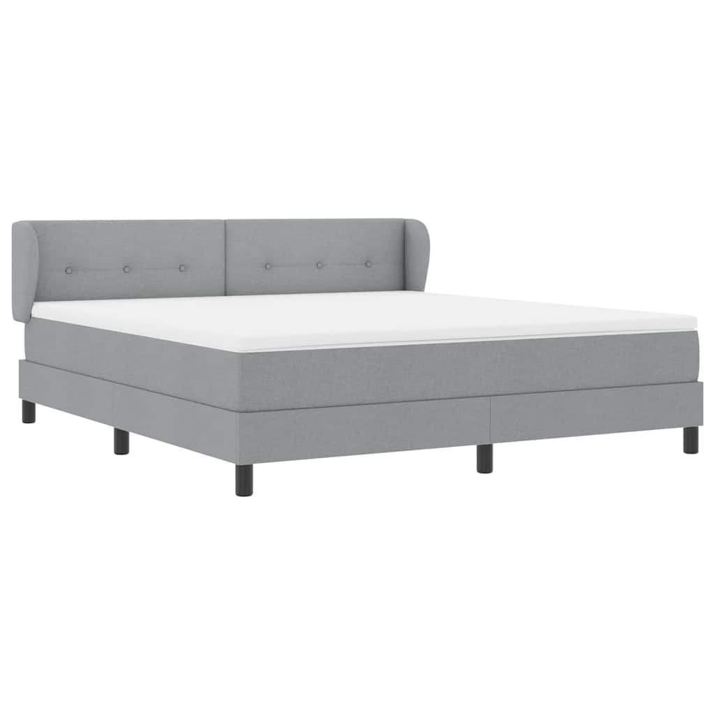 Boxspringbett mit Kopfteil Hellgrau 180 x 200 cm Stoff
