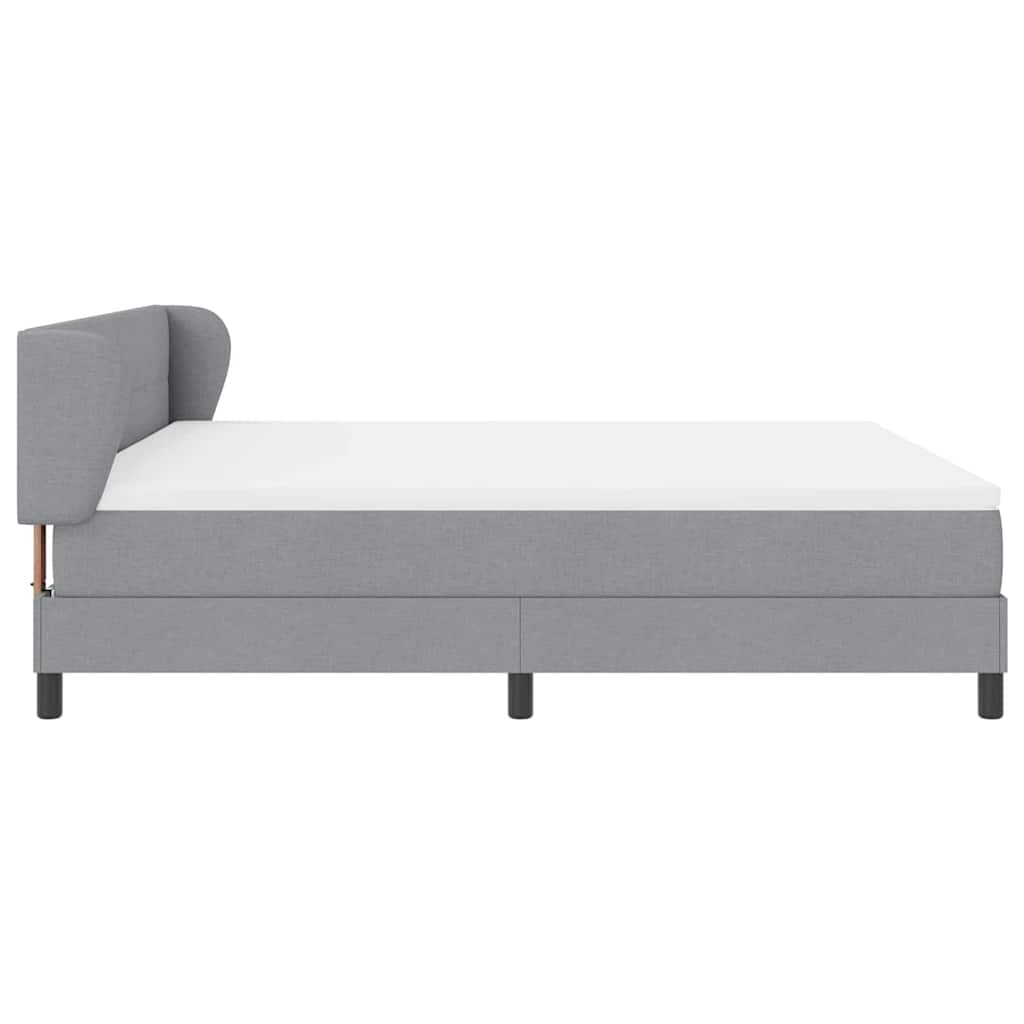 Boxspringbett mit Kopfteil Hellgrau 180 x 200 cm Stoff
