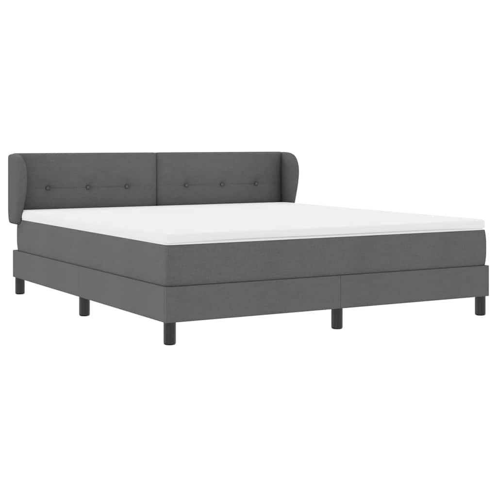 Boxspringbett mit Kopfteil Dunkelgrau 180 x 200 cm Stoff