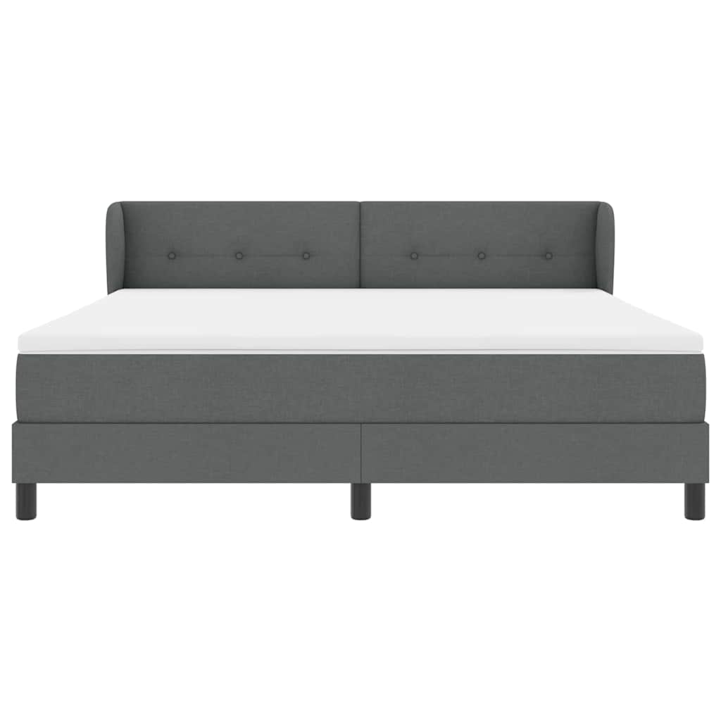Boxspringbett mit Kopfteil Dunkelgrau 180 x 200 cm Stoff