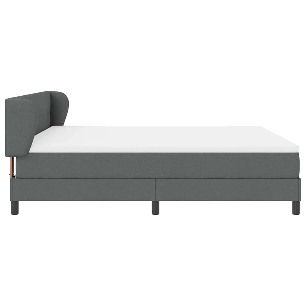 Boxspringbett mit Kopfteil Dunkelgrau 180 x 200 cm Stoff