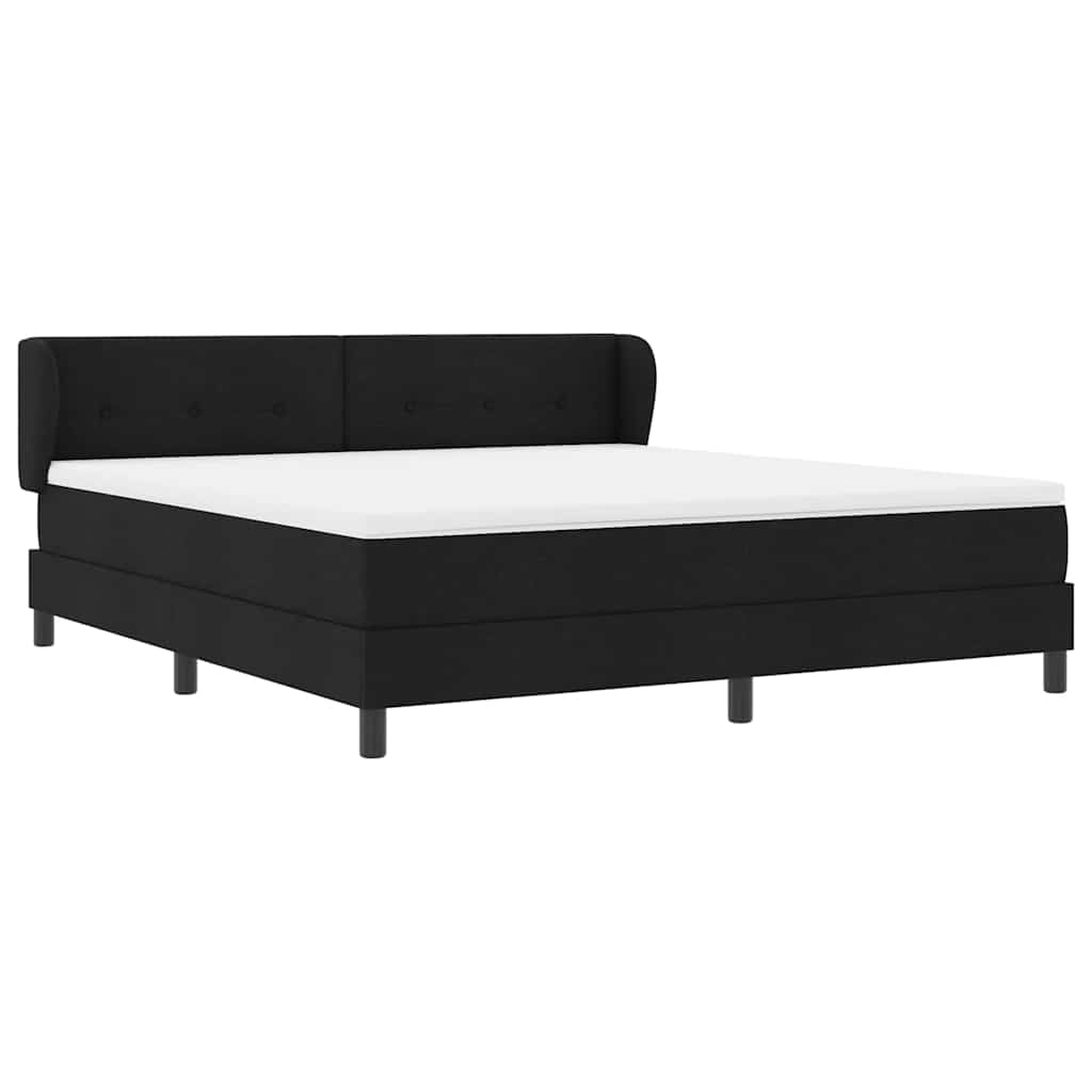 Boxspringbett mit Kopfteil Schwarz 180 x 200 cm Stoff