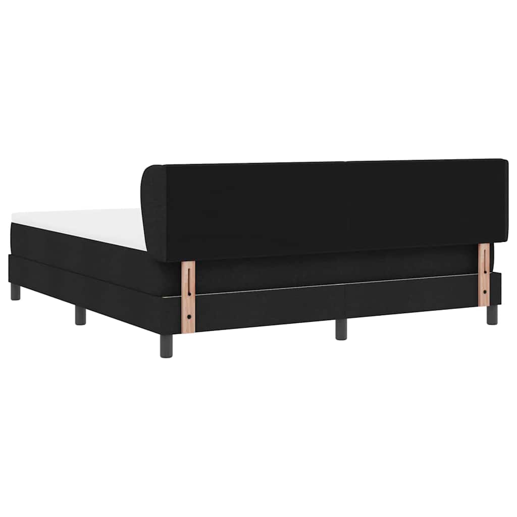 Boxspringbett mit Kopfteil Schwarz 180 x 200 cm Stoff