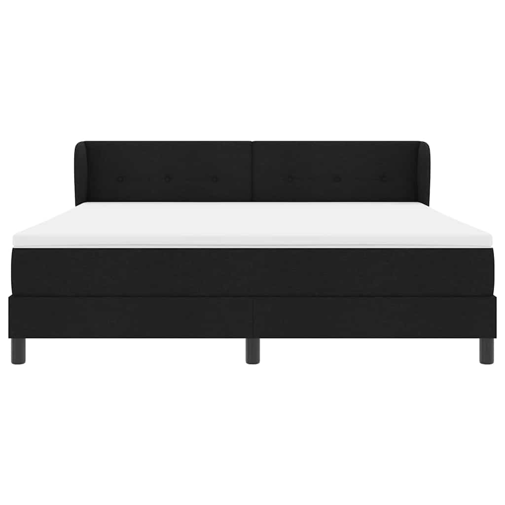 Boxspringbett mit Kopfteil Schwarz 180 x 200 cm Stoff