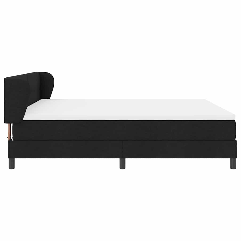 Boxspringbett mit Kopfteil Schwarz 180 x 200 cm Stoff