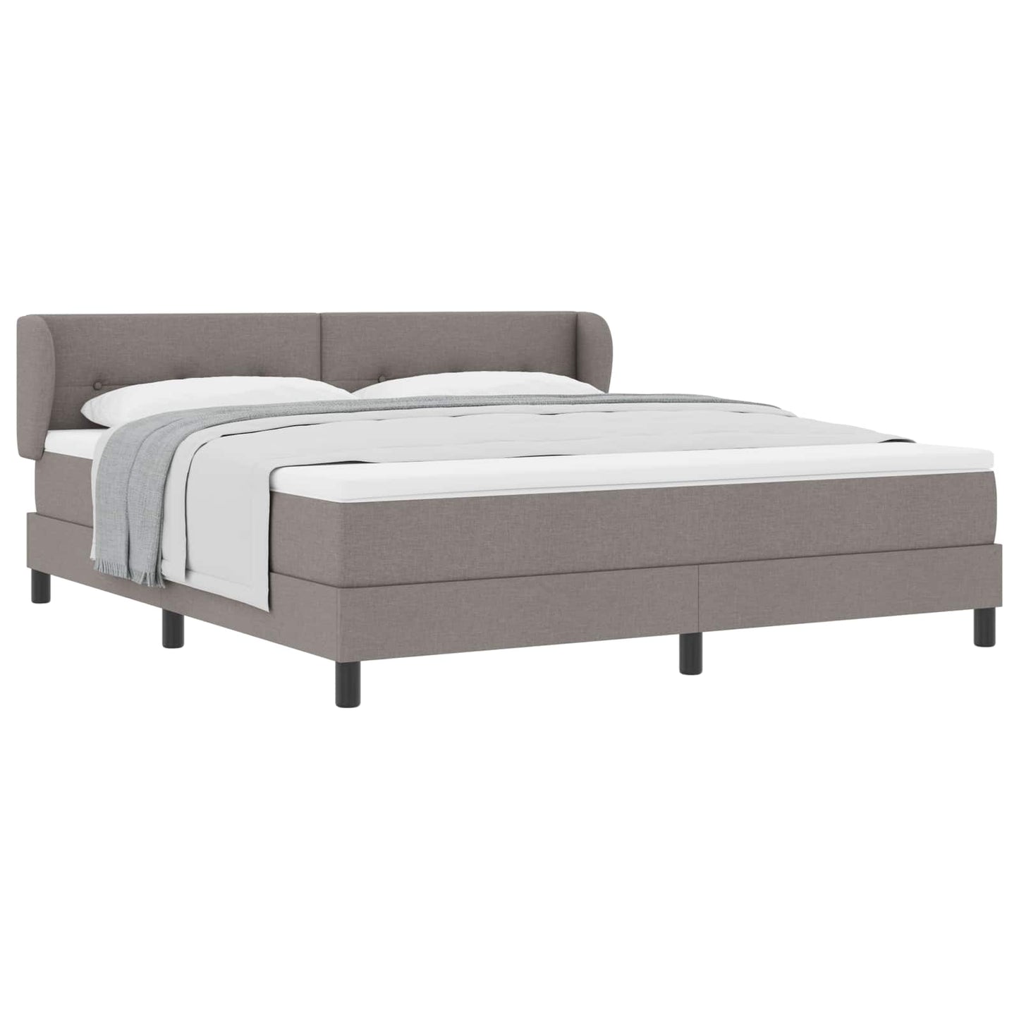 Boxspringbett mit Kopfteil Taupe 180 x 200 cm Stoff