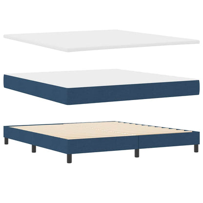 Boxspringbett mit Kopfteil Blau 180 x 200 cm Stoff