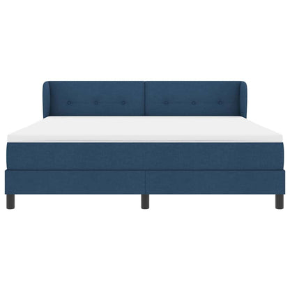 Boxspringbett mit Kopfteil Blau 180 x 200 cm Stoff