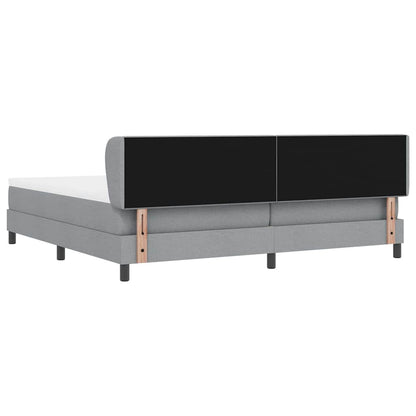 Boxspringbett mit Kopfteil Hellgrau 200 x 200 cm Stoff