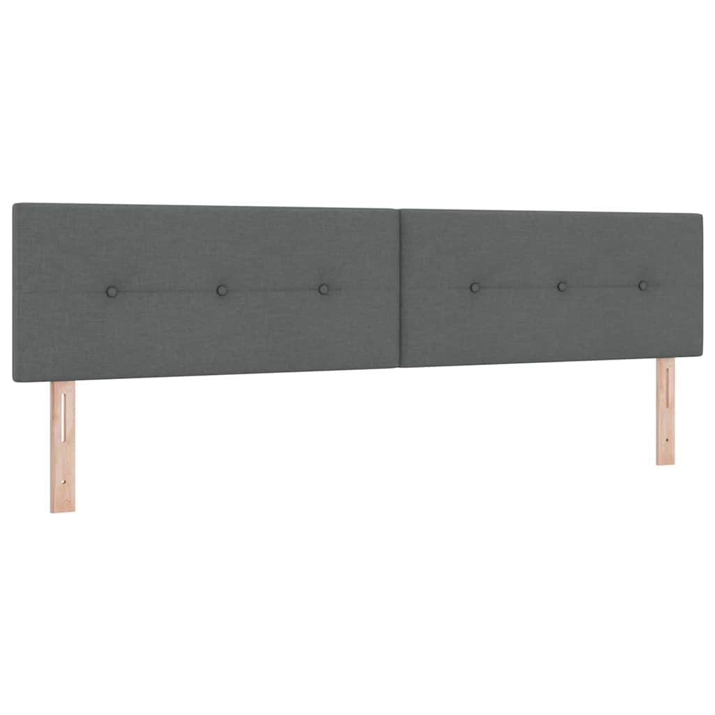 Boxspringbett mit Kopfteil Dunkelgrau 200 x 200 cm Stoff