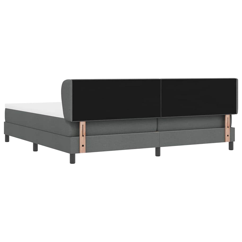 Boxspringbett mit Kopfteil Dunkelgrau 200 x 200 cm Stoff