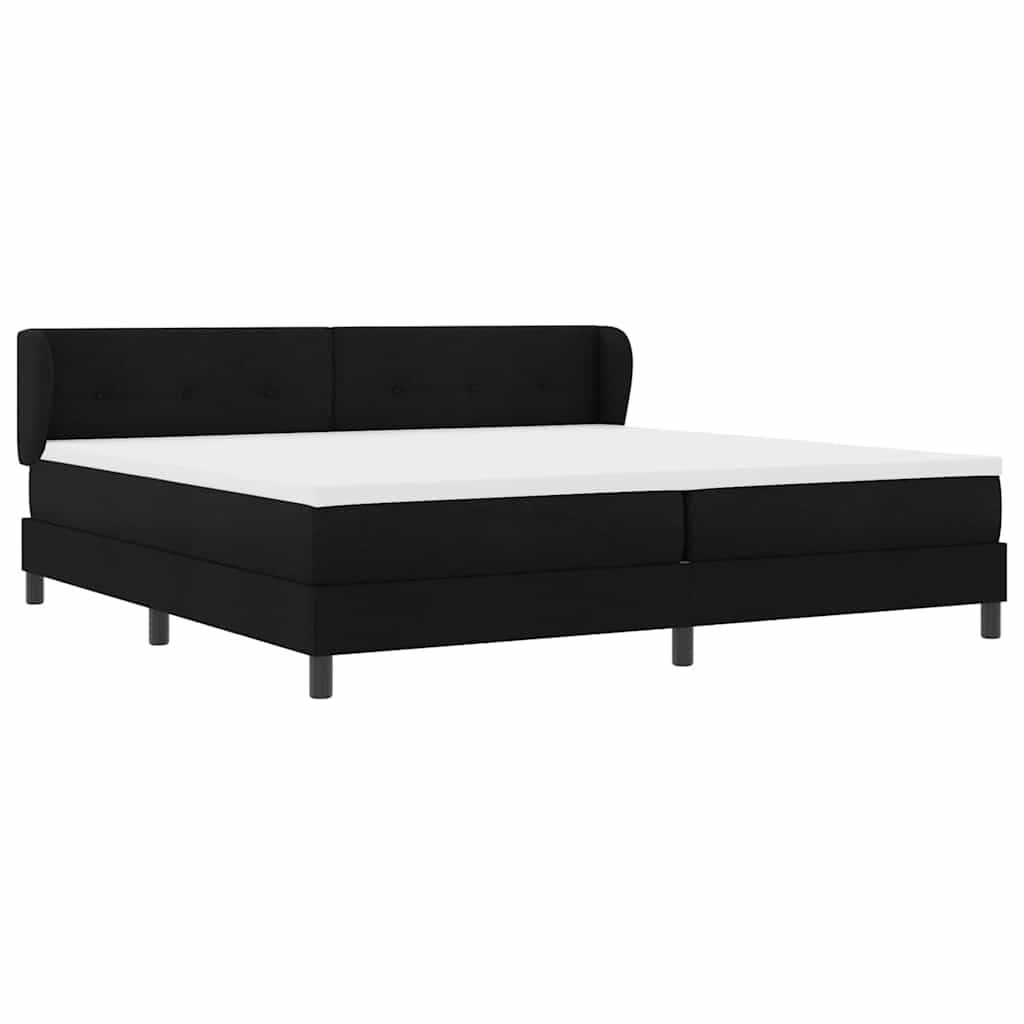Boxspringbett mit Kopfteil Schwarz 200 x 200 cm Stoff