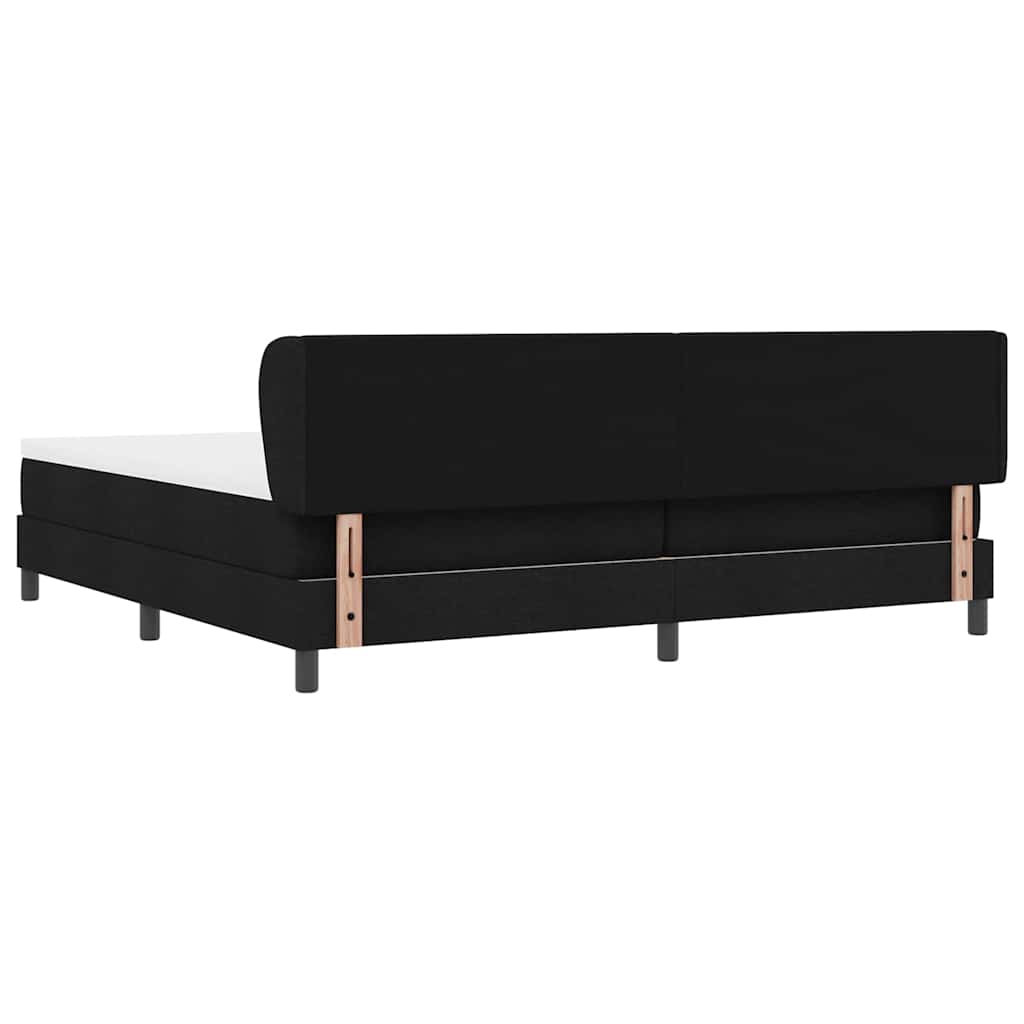 Boxspringbett mit Kopfteil Schwarz 200 x 200 cm Stoff