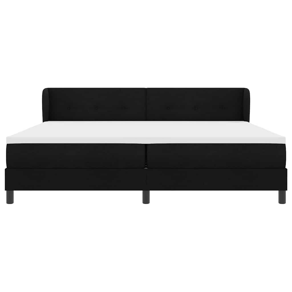 Boxspringbett mit Kopfteil Schwarz 200 x 200 cm Stoff