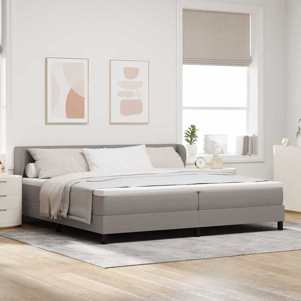 Boxspringbett mit Matratze Taupe 200 x 200 cm Stoff