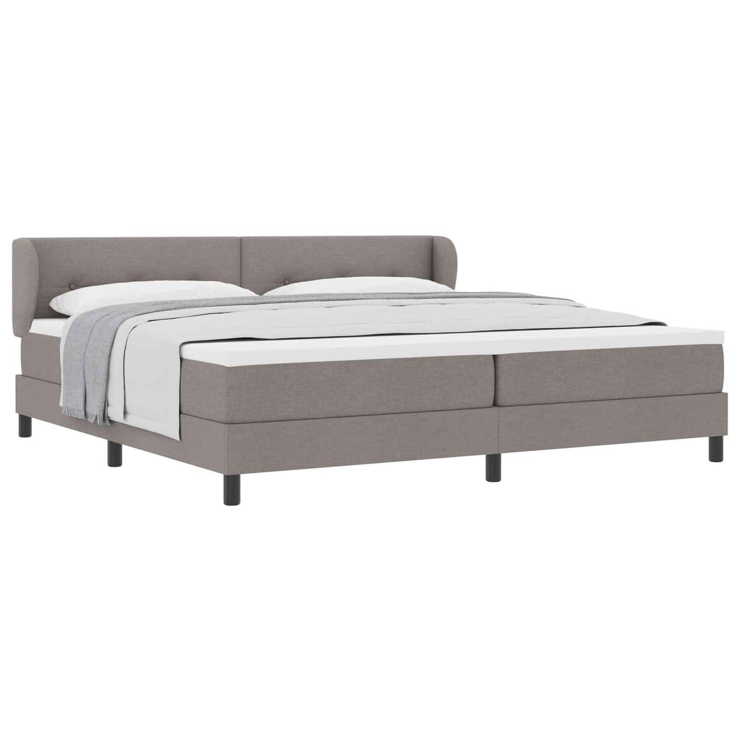 Boxspringbett mit Kopfteil Taupe 200 x 200 cm Stoff