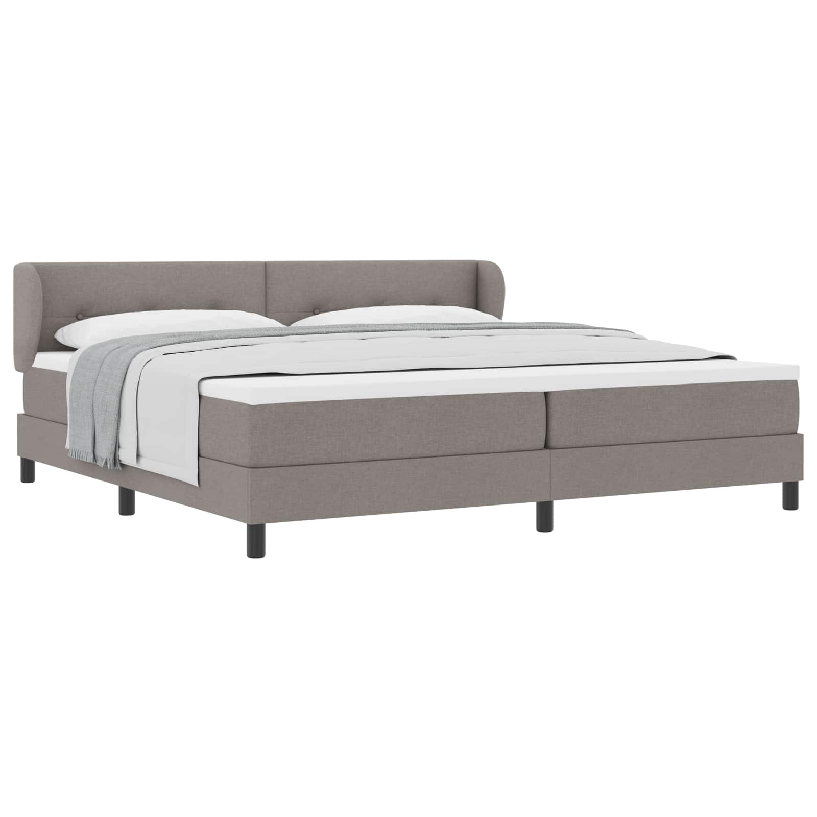 Boxspringbett mit Kopfteil Taupe 200 x 200 cm Stoff