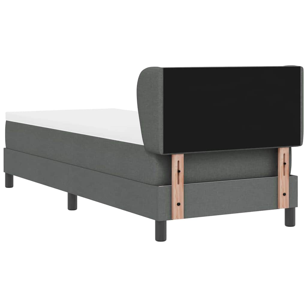 Boxspringbett mit Kopfteil Dunkelgrau 80 x 200 cm Stoff