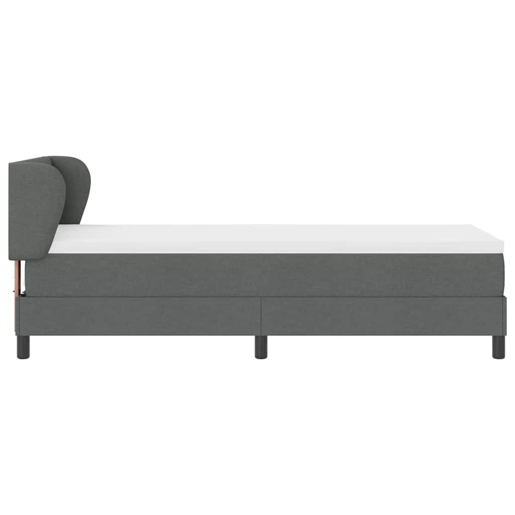 Boxspringbett mit Kopfteil Dunkelgrau 80 x 200 cm Stoff