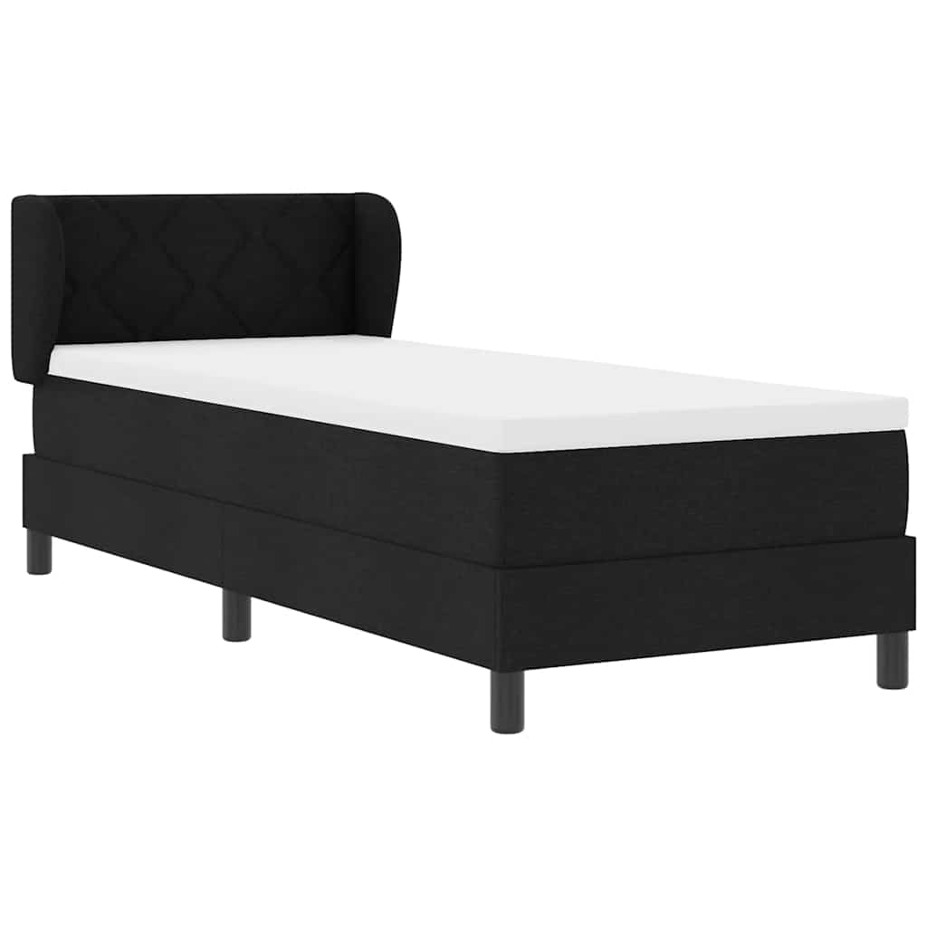 Boxspringbett mit Matratze Schwarz 80 x 200 cm Stoff