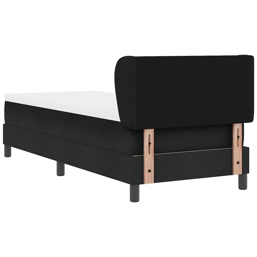 Boxspringbett mit Matratze Schwarz 80 x 200 cm Stoff