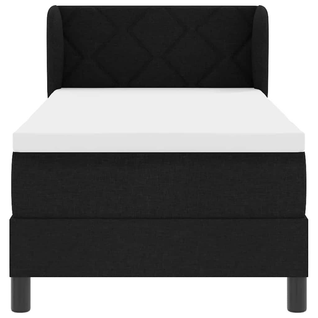 Boxspringbett mit Matratze Schwarz 80 x 200 cm Stoff
