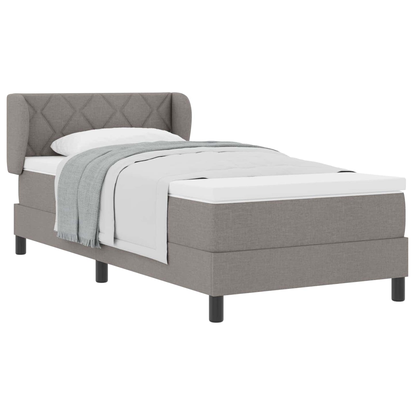 Boxspringbett mit Kopfteil Taupe 90 x 190 cm Stoff