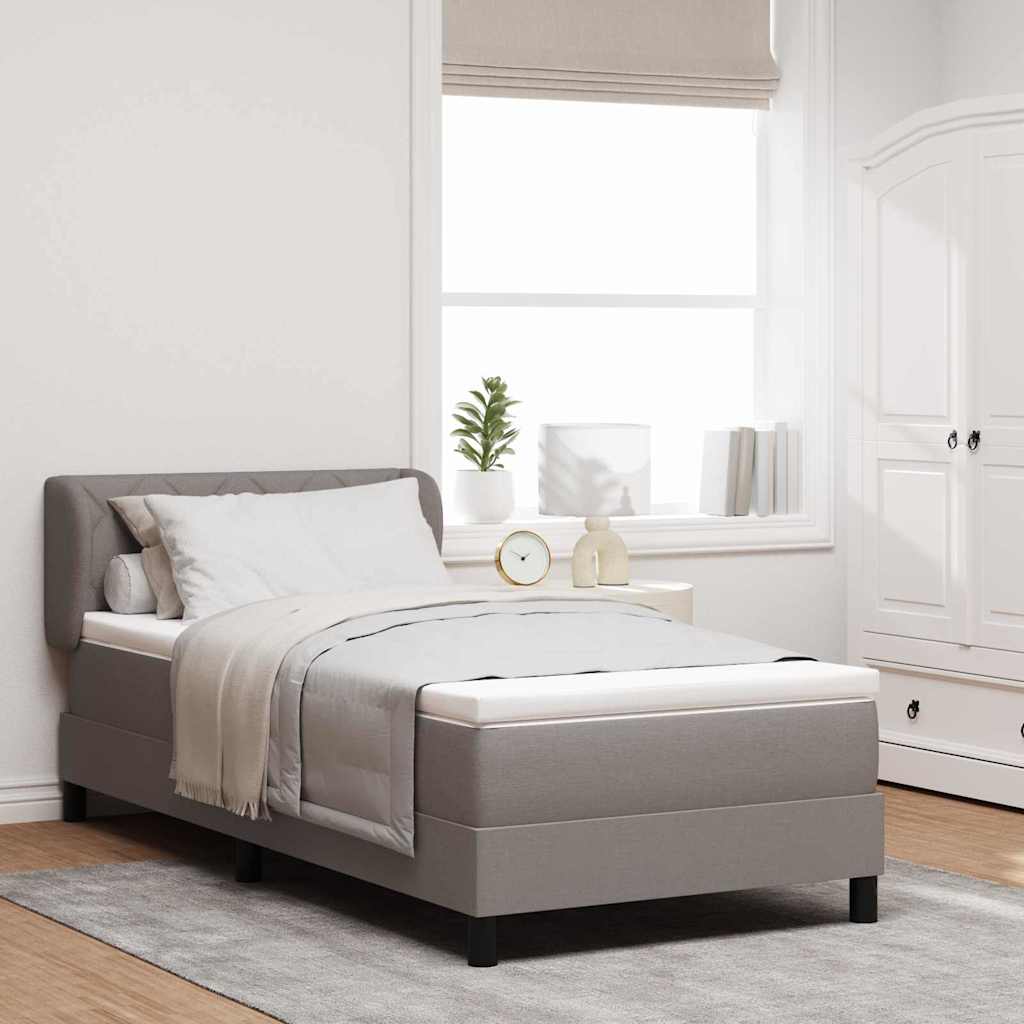 Boxspringbett mit Kopfteil Taupe 90 x 200 cm Stoff