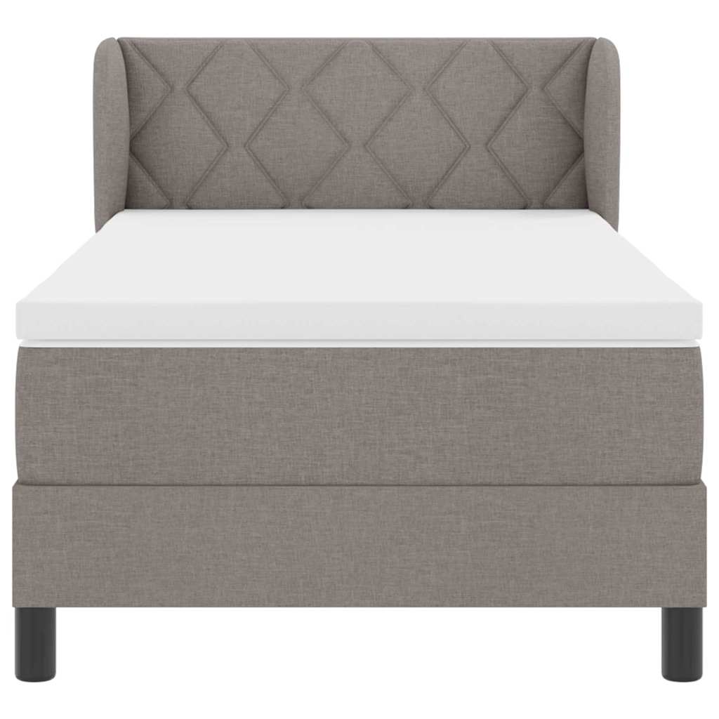 Boxspringbett mit Kopfteil Taupe 90 x 200 cm Stoff
