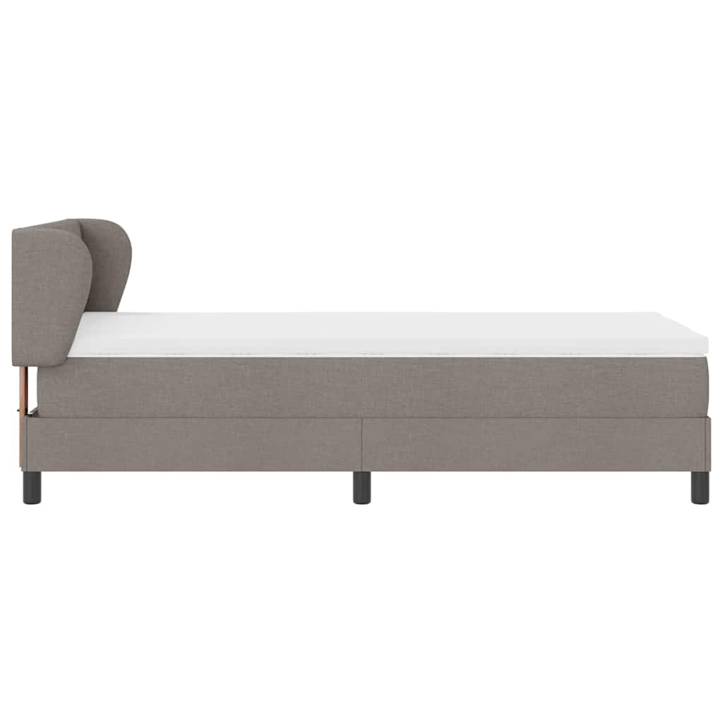 Boxspringbett mit Kopfteil Taupe 90 x 200 cm Stoff