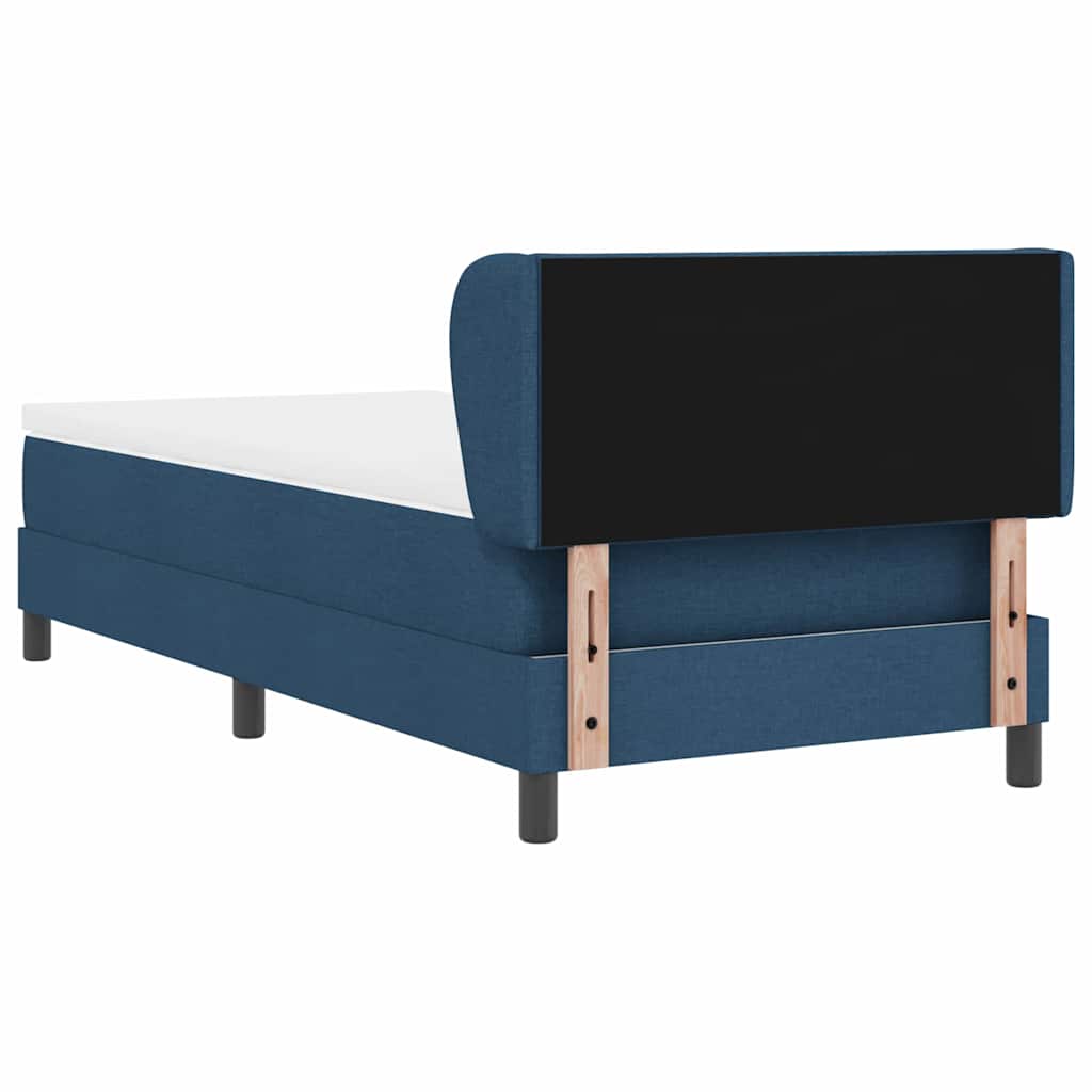 Boxspringbett mit Kopfteil Blau 90 x 200 cm Stoff