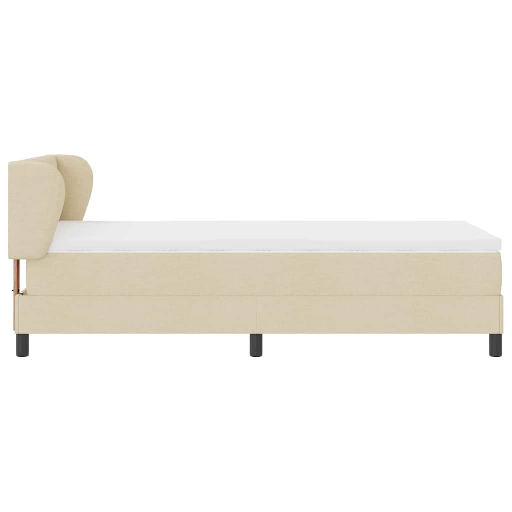 Boxspringbett mit Kopfteil Creme 100 x 200 cm Stoff