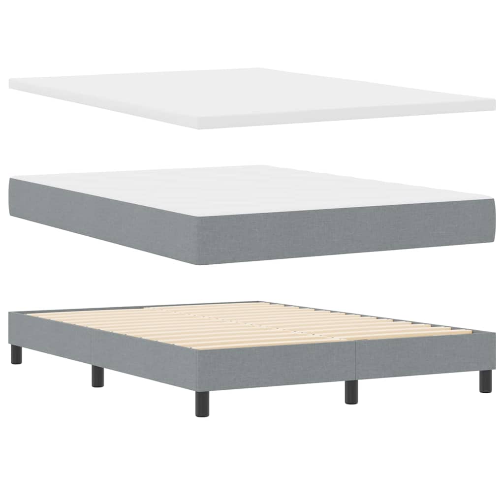 Boxspringbett mit Kopfteil Hellgrau 140 x 190 cm Stoff
