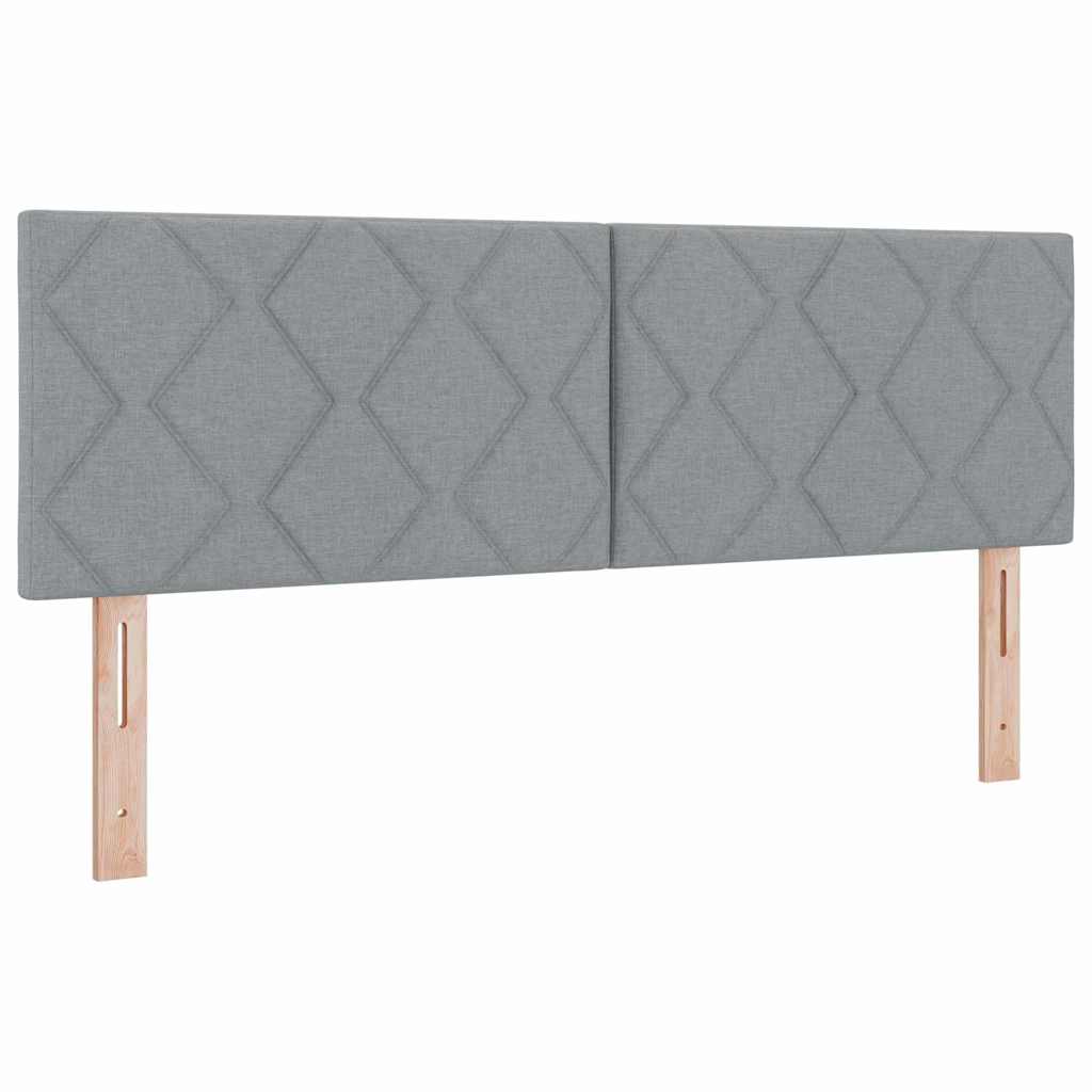Boxspringbett mit Kopfteil Hellgrau 140 x 190 cm Stoff