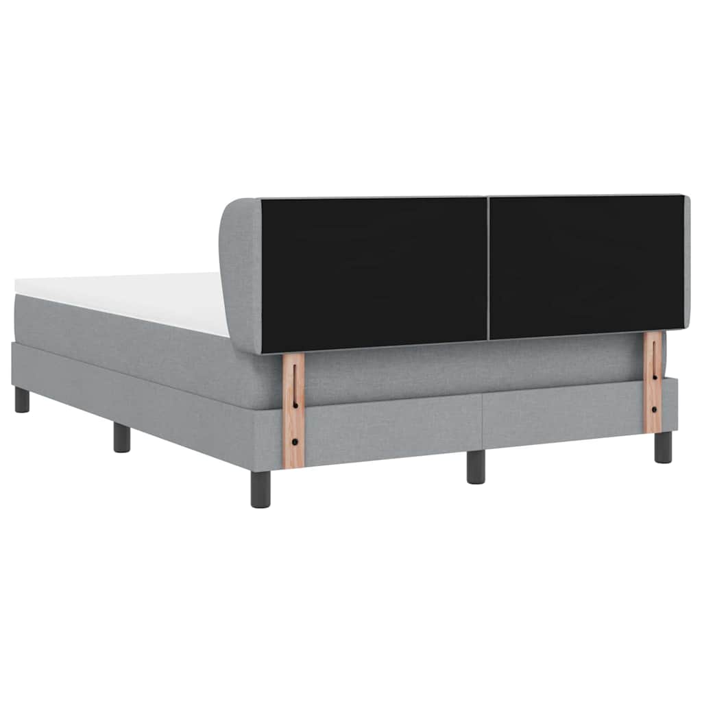 Boxspringbett mit Kopfteil Hellgrau 140 x 190 cm Stoff