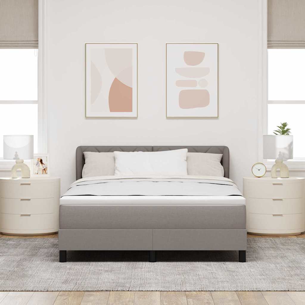 Boxspringbett mit Matratze Taupe 140 x 190 cm Stoff