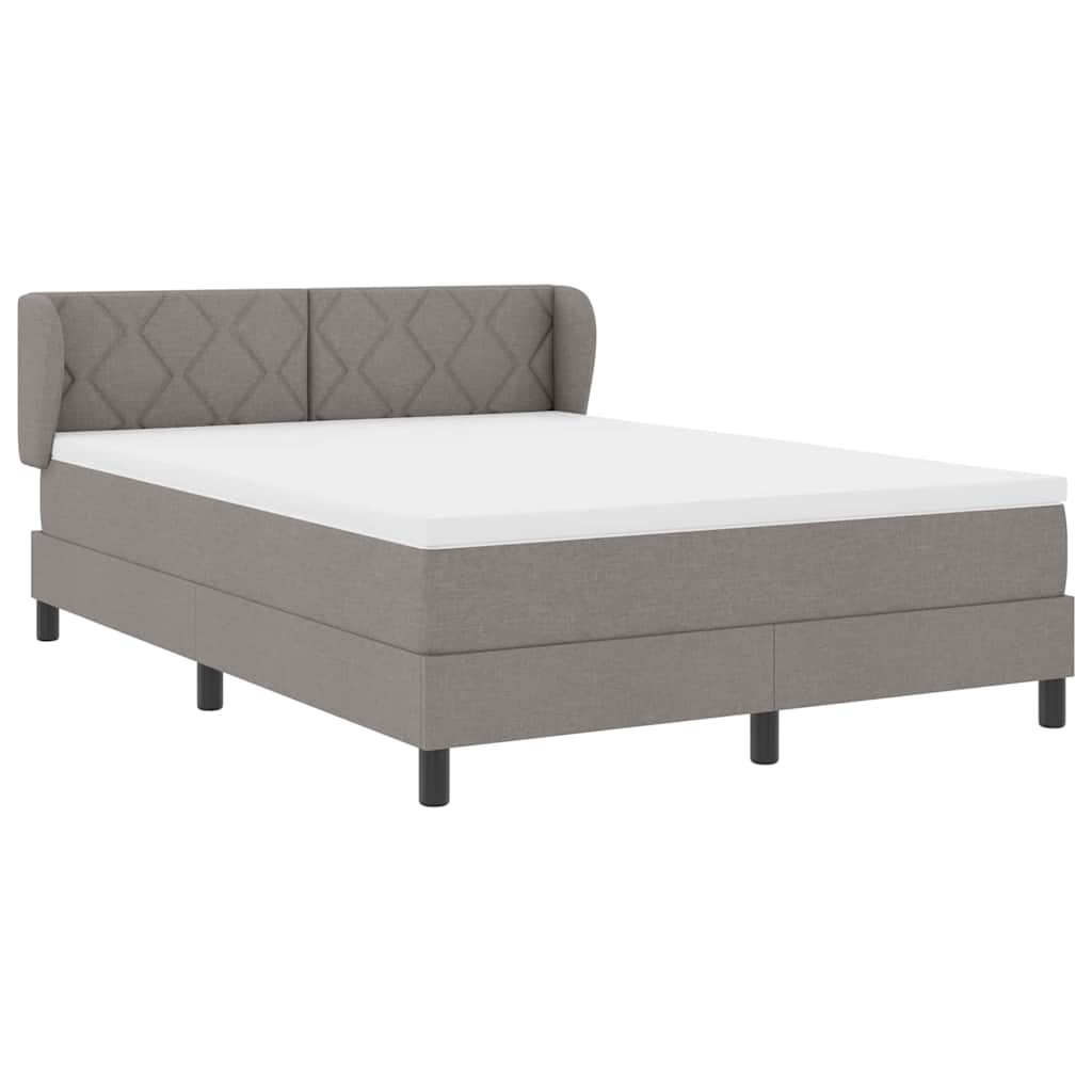 Boxspringbett mit Matratze Taupe 140 x 190 cm Stoff