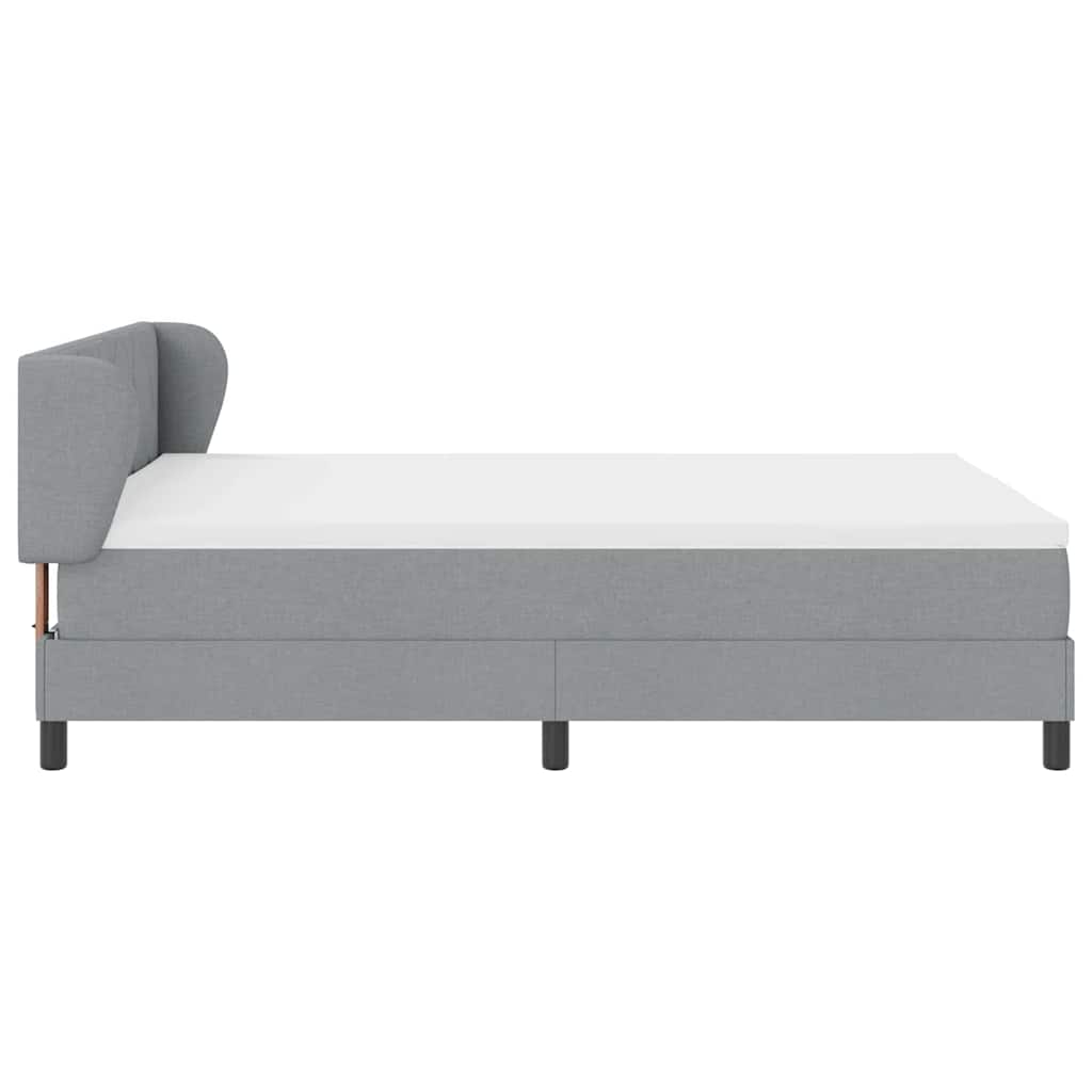 Boxspringbett mit Kopfteil Hellgrau 140 x 200 cm Stoff