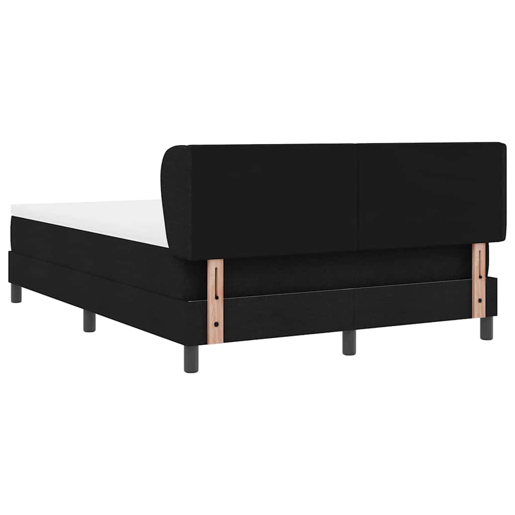 Boxspringbett mit Kopfteil Schwarz 140 x 200 cm Stoff
